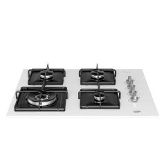 Beko BOCD K 6510 EWB Wok Gözlü Beyaz Cam Ankastre Ocak