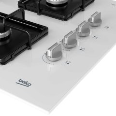 Beko BOCD K 6510 EWB Wok Gözlü Beyaz Cam Ankastre Ocak