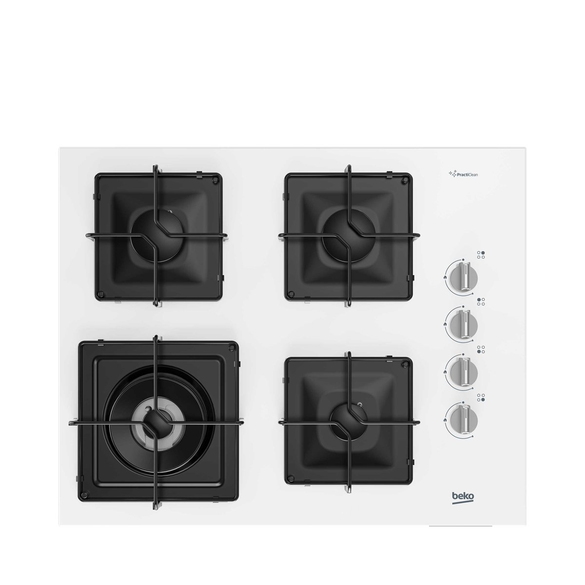 Beko BOCD K 6510 EWB Wok Gözlü Beyaz Cam Ankastre Ocak