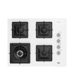 Beko BOCD K 6510 EWB Wok Gözlü Beyaz Cam Ankastre Ocak
