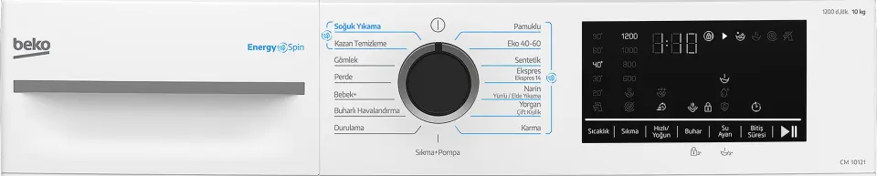 Beko CM 10121 10 Kg 1200 Devir Beyaz Çamaşır Makinesi